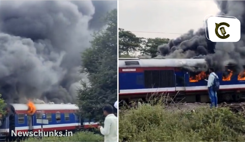 Major fire breaks out in 5 coaches of DEMU train in Maharashtra: महाराष्ट्र में डेमू ट्रेन लगी भीषण आग, 5 डिब्बे जलकर हुए राख, यात्रियों ने भागकर कर बचाई जान